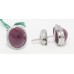 Stud Earrings Silver 925 Sterling Women Natural Ruby Precious Gem Stone Handmade Gift E397